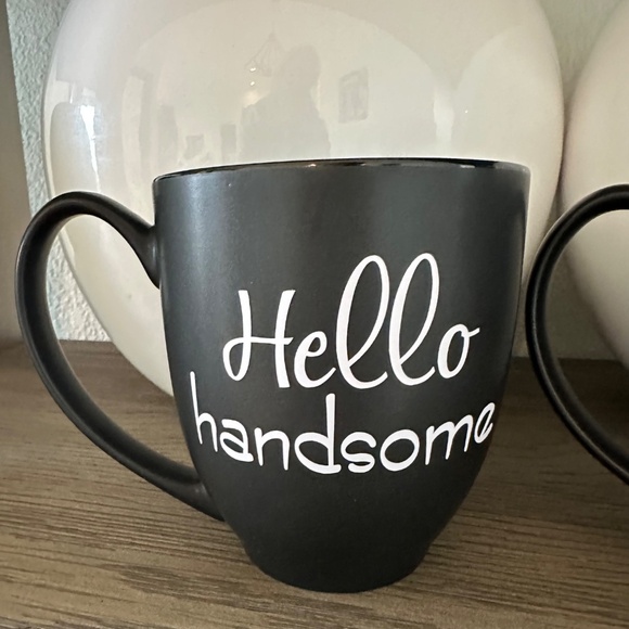 CUSTOM TEXT - DOWAN 16oz Matte Black Mug SET - White Vinyl - BRIDE GROOM WEDDING - Picture 4 of 9